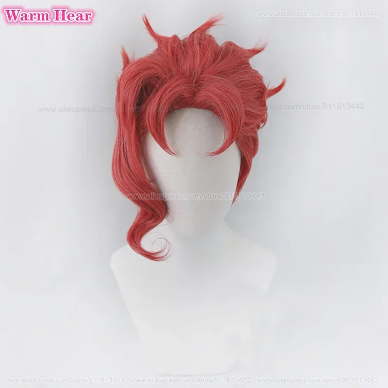 Anime Cosplay Red Hair - Noriaki Kakyoin Synthetic Unisex 30cm Red