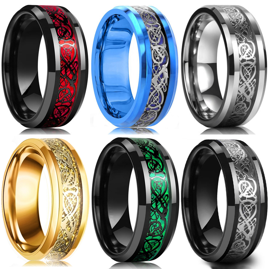 Black Clover Grimoire - 21 Colors 8mm Men's Stainless Steel