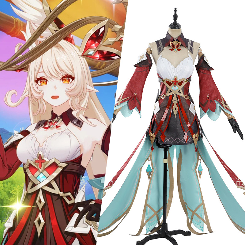 Women Anime Cosplay - Genshin Impact Alice Cosplay Set Witch's