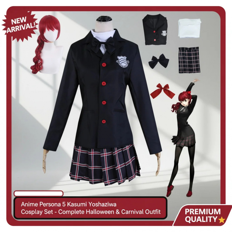 ▶❤Persona 5 Kasumi Yoshizawa C - Anime Cosplay Red Hair recension och pris