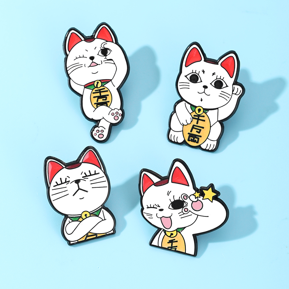 Lucky Cat Enamel Pin Set - 4PC - Naruto Headband Metal recension och pris