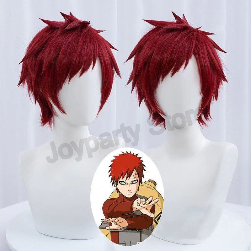 Gaara Cosplay Costume Sand Fiv - Anime Cosplay Red Hair recension och pris